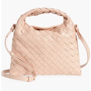 Bottega Veneta Mini Hop Intrecciato Leather Hobo Bag Lotus